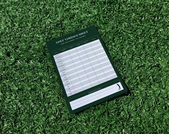 Printable A5 Golf Yardage Chart | Golf Distance Tracker (Digital Download)