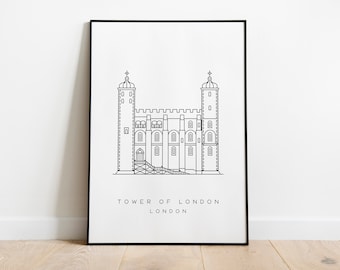 Ilustración de la línea de la Torre de Londres