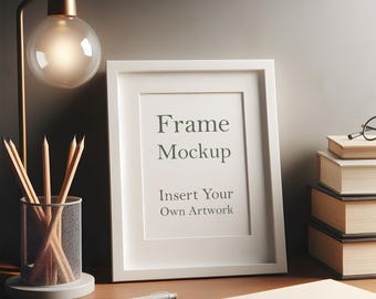 Maqueta de marco interior moderno: Exhibición de arte impreso (PSD, JPEG, PNG)