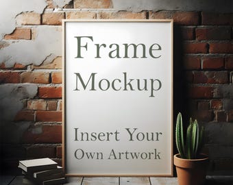 Industrial Wood Frame Mockup: PSD Poster Mockup (Digital Download)
