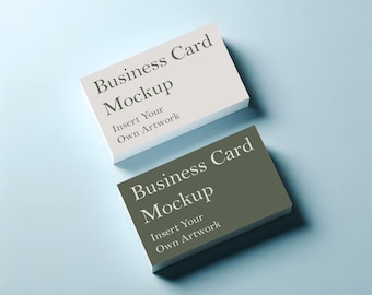Light Blue Business Card Mockup: PSD Template (Digital Download)