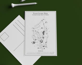 Custom Golf Course Map Postcards