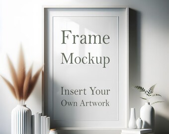 Maqueta de marco blanco: maqueta PSD de interior moderno (descarga digital)