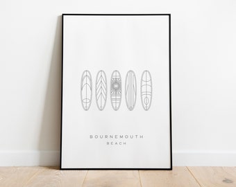 Ilustración de línea de tablas de surf