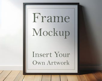 Black Frame Mockup: Poster & Print Art Display (PSD, JPEG, PNG)