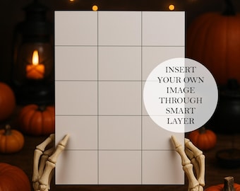 Halloween Skeleton Poster Mockup: A4 PSD (Digital Download)