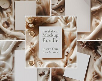 Wedding Invitation Mockup Bundle: PSD Template (Digital Download)
