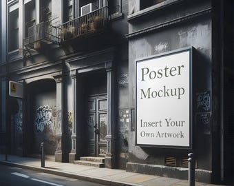 Street Poster Mockup: Urban Billboard PSD Template (Digital Download)