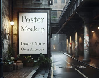 Street Poster Mockup: Urban Billboard PSD Mockup (Digital Download)