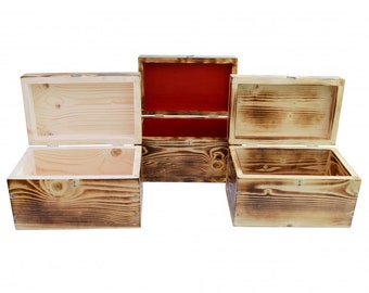 Large Vintage Wooden Storage Box Keep Sake Souvenir Organizer Case Lid