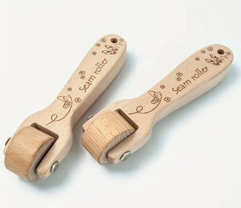 Wooden Sewing Seam Roller Tool - Fabric & Quilting Seam Presser | Handheld Creaser For Paper Crafts & Wallpaper