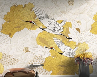 Crane Wallpaper - Etsy Canada Crane Wallpaper - Etsy Canada