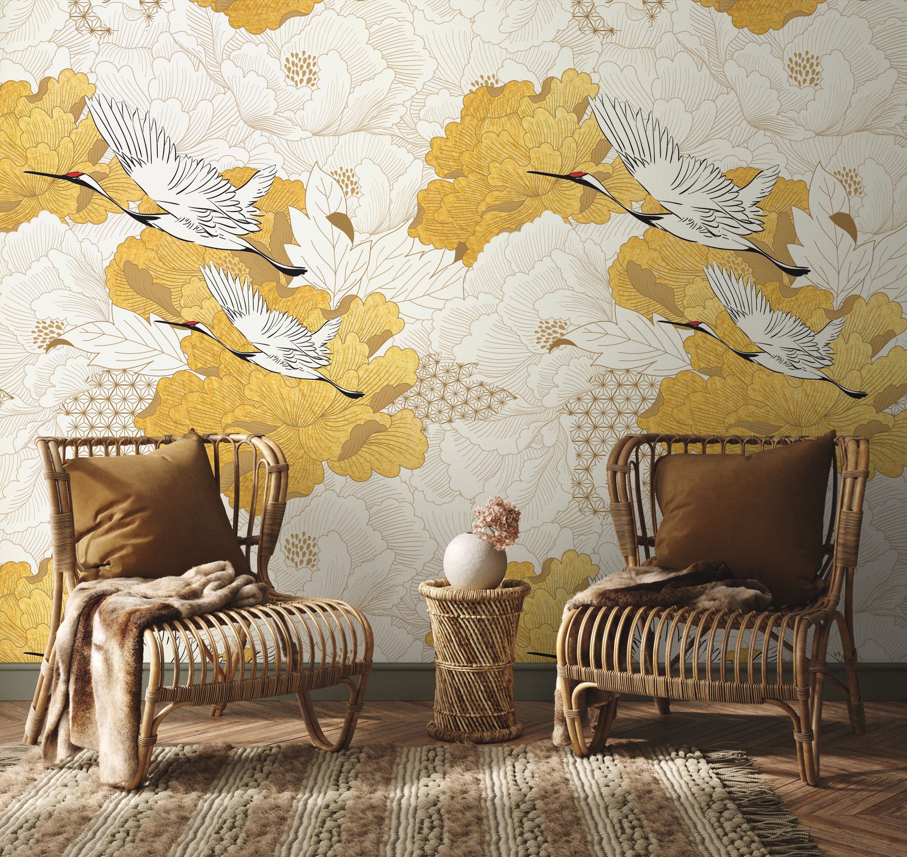 Heron Print Wallpaper, GUCCI® US