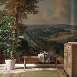 Scenic Wallpaper Mural Rural Landscape Wallpaper Peel and Stick Vintage Landscape Painting Wallpaper Mural Rural Painting Wallpaper image 5