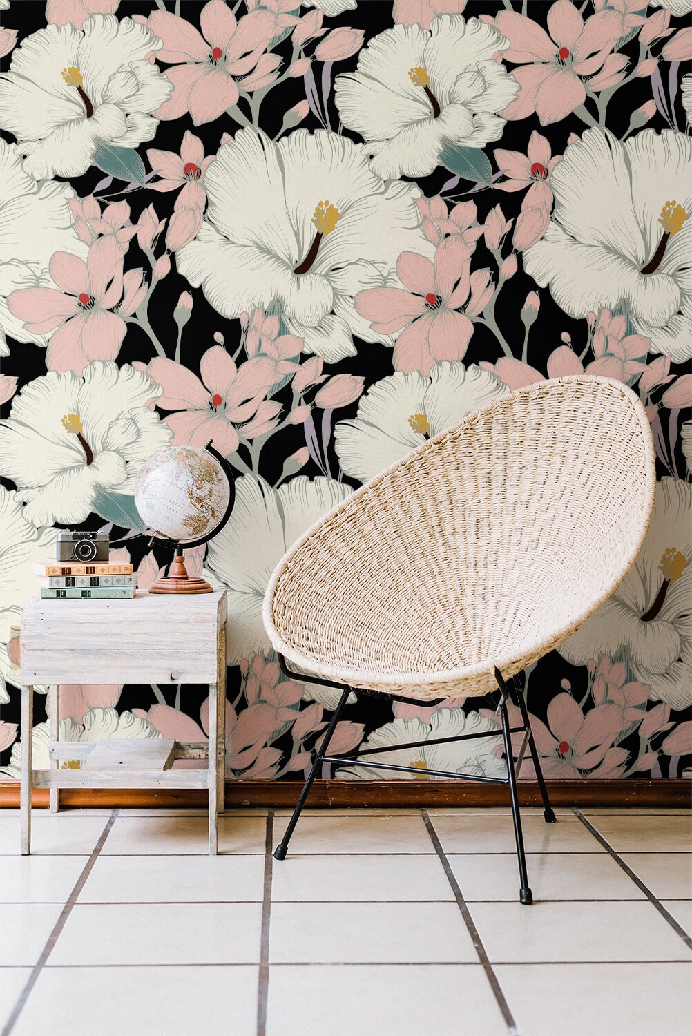 Pink Wallpaper Peel and Stick Floral Vintage Floral - Etsy