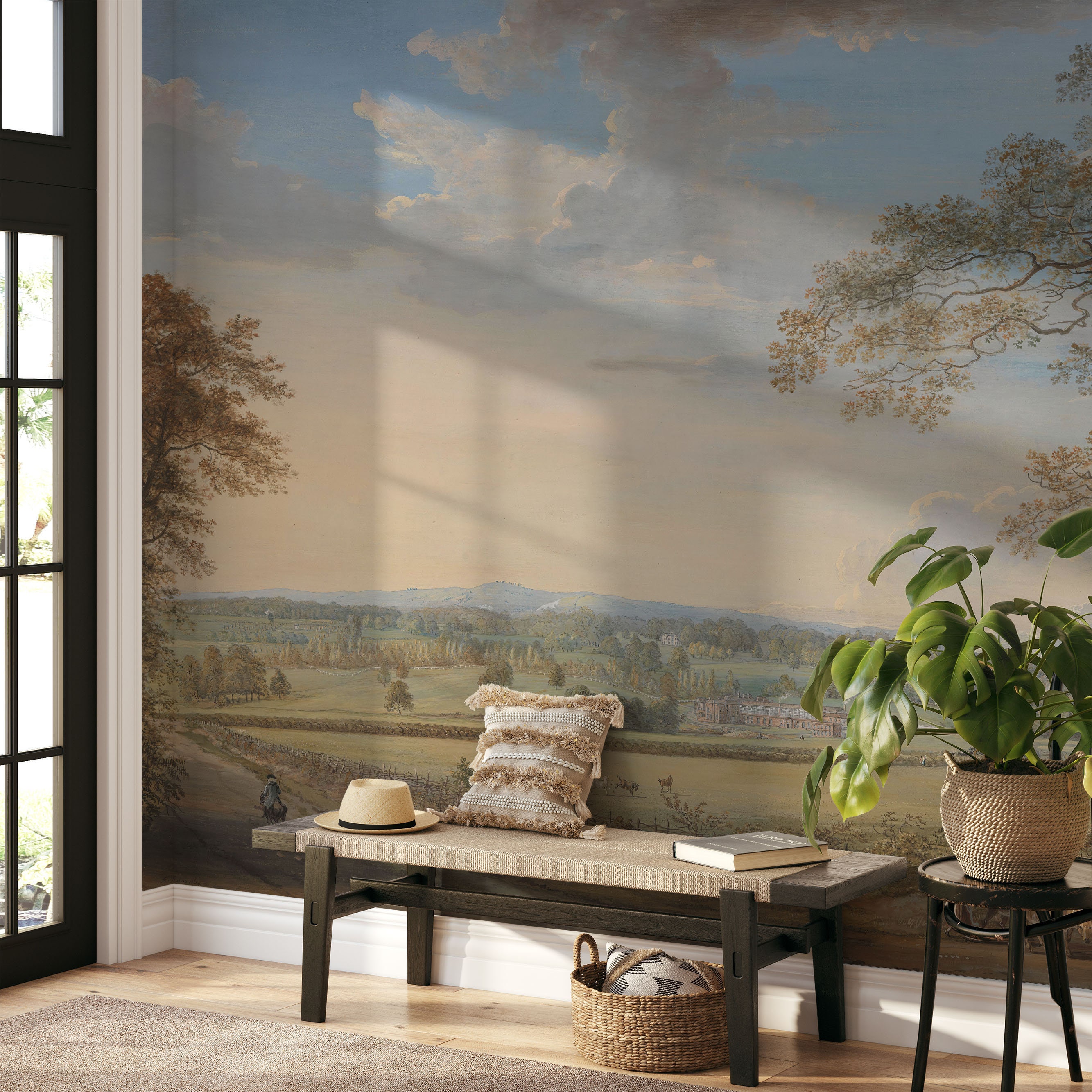 Vintage Scenic Wallpaper Mural Landscape | Oil Painting Landscape ...