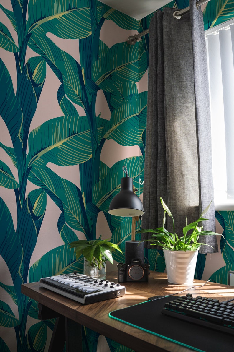 banana leaf removable wallpaper, green banana leaf wallpaper, banana leaf peel and stick wallpaper, palm leaf peel and stick wallpaper, peel and stick wallpaper palm leaves, tropical banana leaf wallpaper , banana leaf wallpaper peel and stick