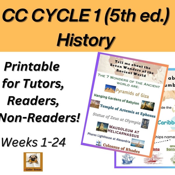 CC CYCLE 1 (5th ed.) History Printable for Tutors, Readers and Non-Readers. Weeks 1-24 Classical Conversations