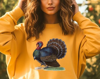 Vintage Turkey Graphic Sweatshirt: Thanksgiving Crewneck