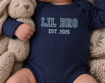 Baby Boy Announcement Bodysuit, Little Brother Sibling Outfit