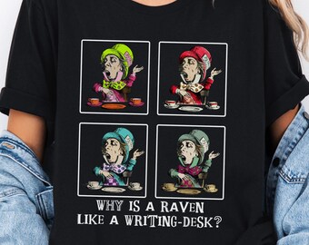 Alice in Wonderland Hatter T-Shirt, Book Lover Gift, Unisex Graphic Tee