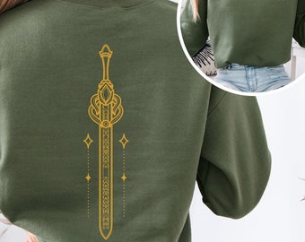 Warrior Sword Sweatshirt, Gothic Dark Academia Sweater