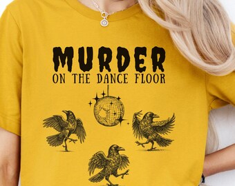 Funny Murder of Crows Shirt, Vintage Raven Shirts, Witchy Crow Tshirt, Dark Academia Gift, Bird Lover Gifts, Retro Summerween Graphic Tee