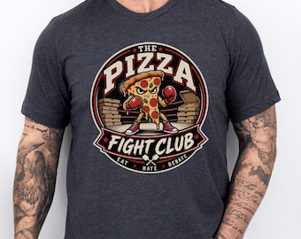 Pizza Lover Shirt, Vintage Boxing Parody Graphic Tee