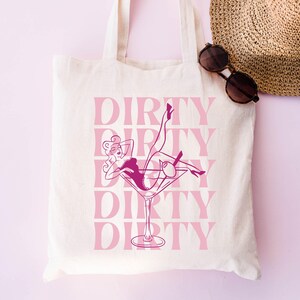 Dirty Martini Cotton Canvas Tote Bag: Bachelorette Party Favor