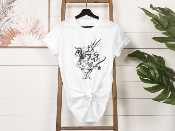 Alice in Wonderland White Rabbit T-shirt, Vintage Style - Etsy