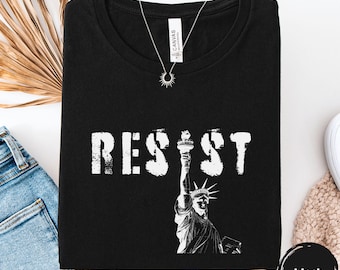 Statue of Liberty Resist Tee, Anti Fascism T-Shirt