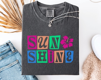 Retro Sunshine Graphic T-Shirt, 90s Beach Style, Comfort Colors Tee