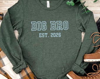 Big Brother Announcement Long Sleeve Tee, Teen or Adult Sibling Shirt