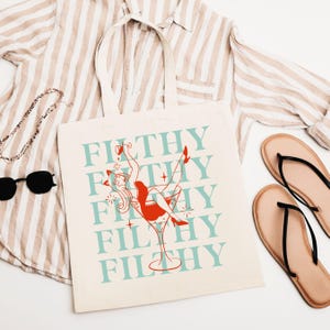 Retro Martini Cotton Canvas Tote Bag: Bachelorette Party Favor