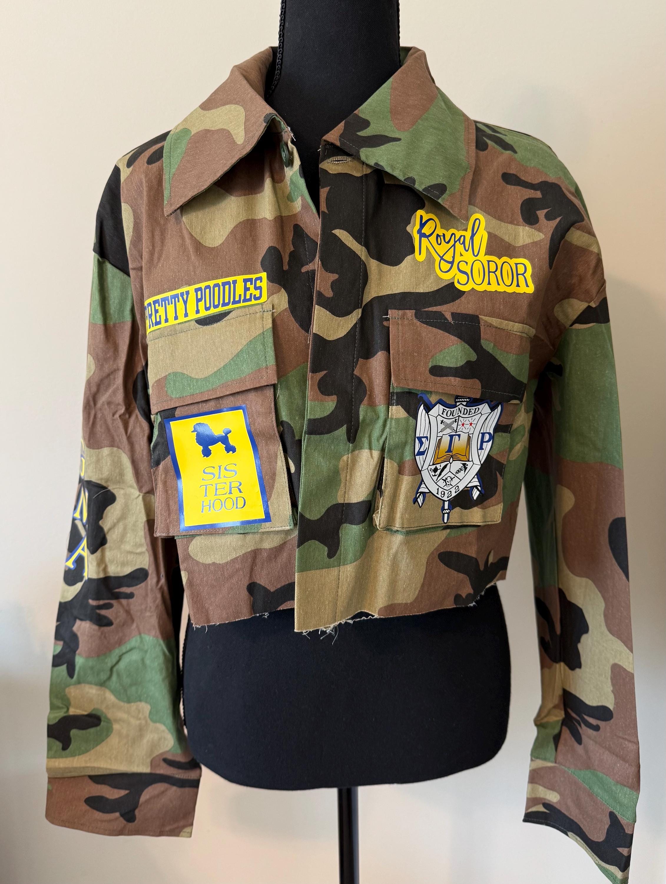 ジャケット HUECLOSET Army Camoflage Crop Jacket 25KERO239 Maixang Women's Cropped Padded Camo Vest Denim Sleeveless