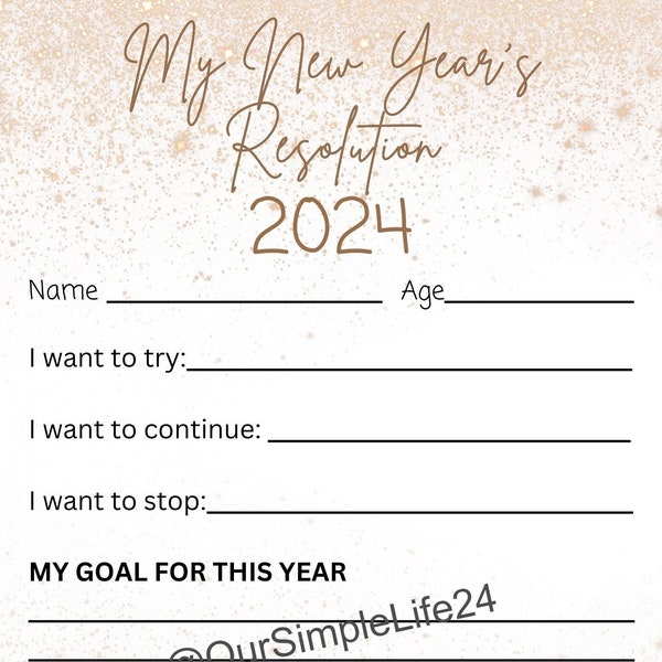 My New Year's Printables 2023 Year In Review 2024 Resolutions New Year's Family Time Capsule