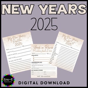 My New Year&#39;s Printables 2024 Year In Review 2025 Resolutions New Year&#39;s Family Time Capsule