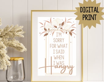 Funny Kitchen Sign DIGITAL DOWNLOAD Kitchen Wall Decor Hangry Sign Farmhouse Kitchen Gift for Her Kitchen Wall Art Hangry Sign Home Decor
