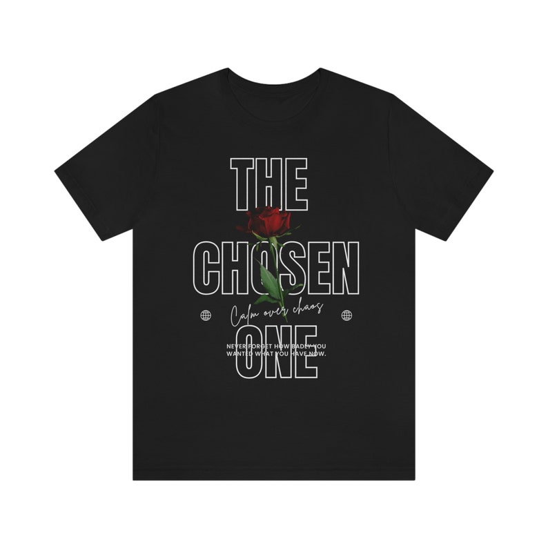 The Chosen One Black Printed Round-neck T-shirt  Graphic image 1