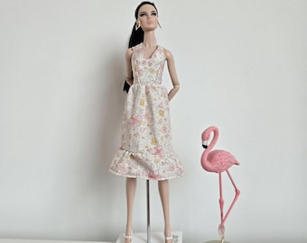 Handmade Floral Summer Dress for 1/6 Scale Fashion Dolls