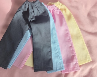 Handmade Doll Wide Leg Trousers - 1/6 Scale Fashion Outfit