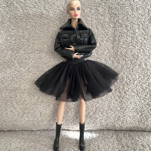 luxury handmade fashion doll royalty dress 12 inch doll smart doll clothes leather jacket