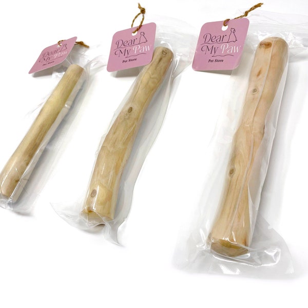 Set of 3 pcs, Natural, Safe and Healthy Coffee Wood Dog Chew Treats, Dog Play Toy
