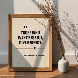 Quote The Sopranos | Tony Soprano | James Gandolfini | TV Poster | Vintage Retro Art | Minimalist Poster | Home Decor  Print Yourself Gift