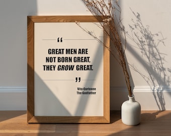 Quote The Godfather | Vito Corleone | Marlon Brando | Coppola | Vintage Retro Art | Minimalist Poster | Home Decor | Print Yourself