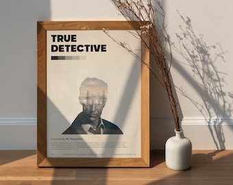 True Detective | Nic Pizzolatto | Movie Poster | Vintage Retro Art | Minimalist Movie Poster | Home Decor | English | From A4 to A2