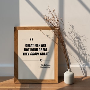 Quote The Godfather | Vito Corleone | Marlon Brando | Coppola | Vintage Retro Art | Minimalist Poster | Home Decor | Print Yourself