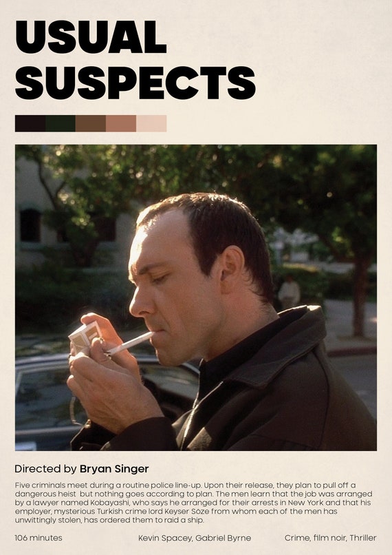 Usual Suspects Bryan Singer Movie Poster Vintage Retro 