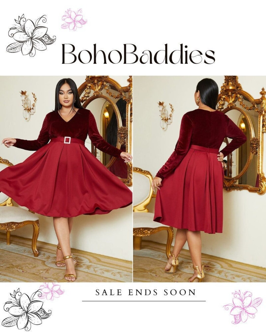 Plus Size V Neck Aline Velvet Burgundy Cocktail Dress Plus Etsy