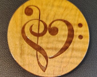 Coaster: Music Treble/Bass Heart